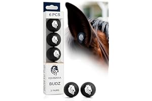Equinavia BudZ Horse Ear Plugs (6 Count) | Equestrian Noise Reduction Soft Foam Balls - Black - Horse