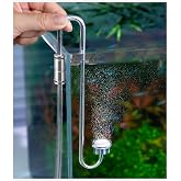 Clscea Aquarium Stainless Steel CO2 Atomizer for Rimless Tanks, DC300-20 | One-piece steel tube--leak-free, Ceramic disc be removed for cleaning or replacement.