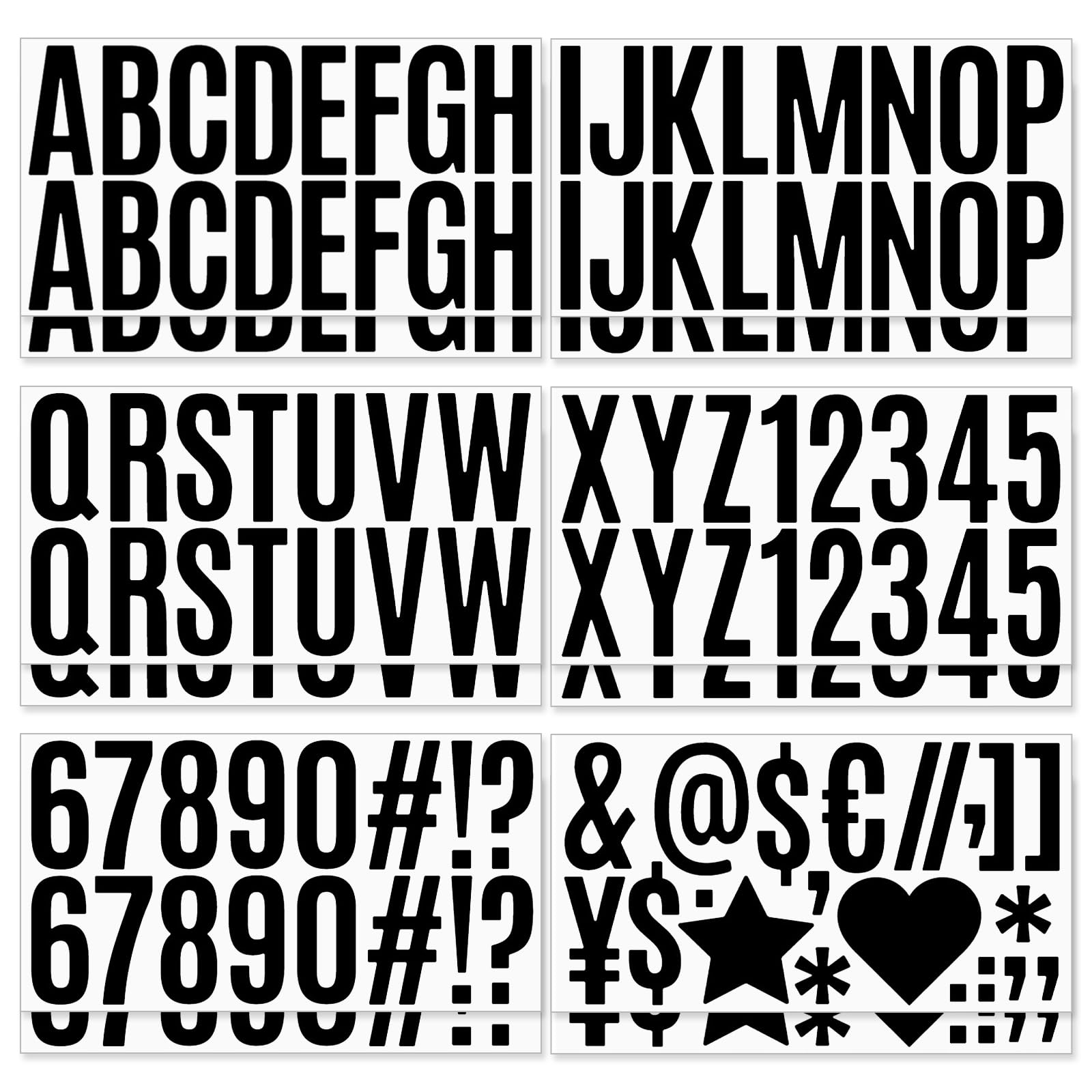 Photo 1 of 12 Sheets Letter Stickers, 2.5'' Self Adhesive Vinyl Letters Numbers Kit, Black Number Stickers for Mailbox Classroom Home Door Window Decor