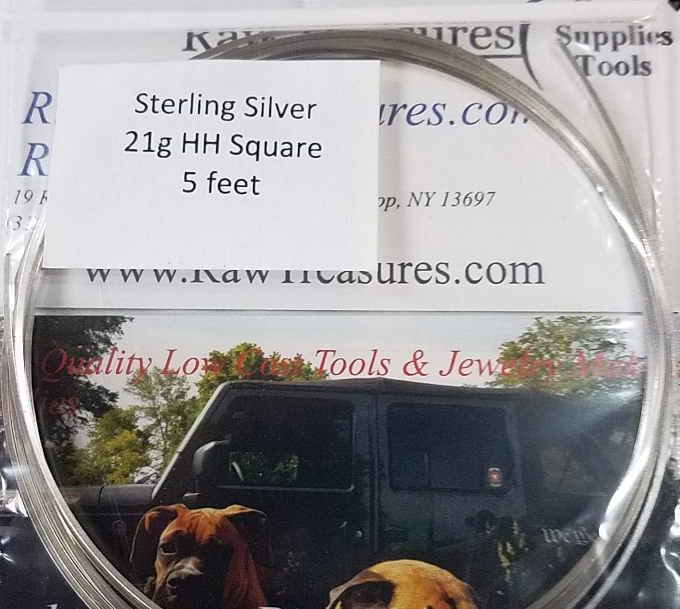 21 Gauge .925 Sterling Silver Half Hard Wire, Square - 5 Feet_ from RawTreasures