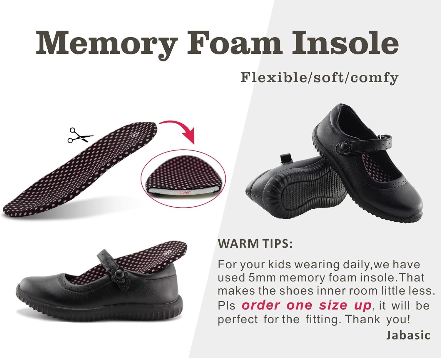 Jabasic Girl's Mary Jane School Uniform Shoes: Shoes