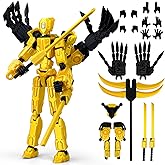 Binvin 8Inch T13 Assembly Completed Action Figure,3D Printed Multi-Jointed Movable Toy Nova 13 Action Figures Desktop Decorations for Game Lovers Toy (Yellow)