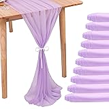 RuiYok 10 Packs Lavender Chiffon Table Runner 30 x