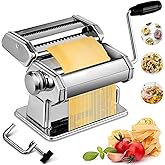Pasta Maker, 150 Roller Pasta Machine, 7 Adjustable Thickness Settings Noodles Roller with 2-in-1 Noodles Maker with Rollers
