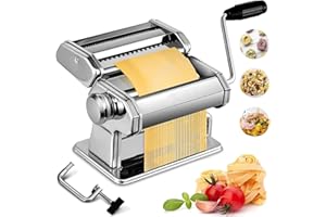 Pasta Maker, 150 Roller Pasta Machine, 7 Adjustable Thickness Settings Noodles Roller with 2-in-1 Noodles Maker with Rollers 