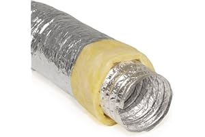 HVAC PREMIUM 4" Inch Flexible Aluminum Ducting Hose Insulated R-4.2 Air Duct Pipe for for Heavy Duty HVAC & Exhaust Ductwork Insulation - 25' Feet Long