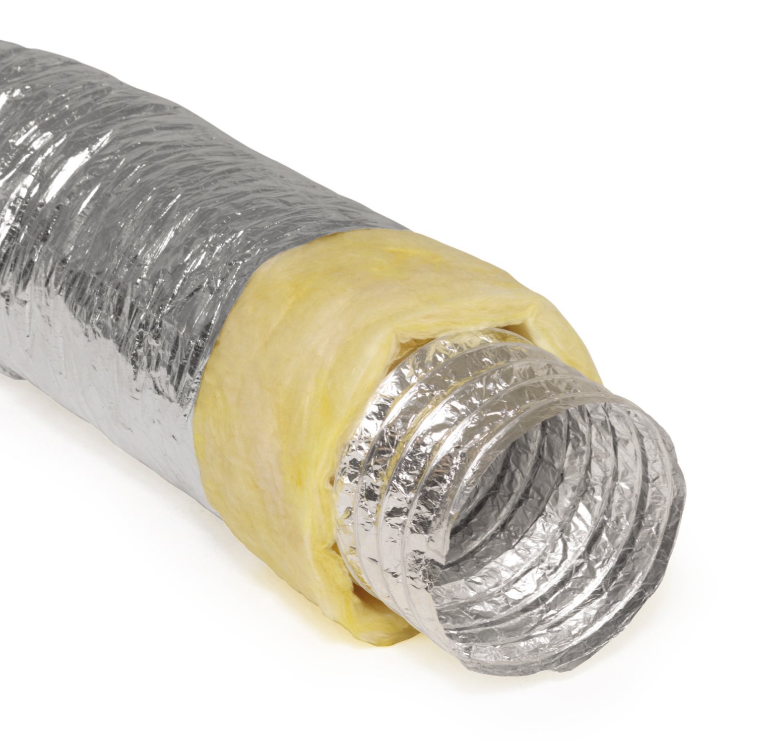 Photo 1 of 14" Inch Flexible Aluminum Ducting Hose Insulated R-4.2 Air Duct Pipe for for Heavy Duty HVAC & Exhaust Ductwork Insulation - 25' Feet Long - in Accordance with UL 181
