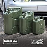 Faithfull 20 Litre Steel Jerry Can UN & UK Certified Green Fuel Container view 2