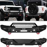 VIJAY Front and Rear Bumper Fits 2021-2026 Ford Bronco (Except Bronco Sport) With Lights and D-rings