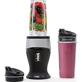 Ninja Fit Compact Personal Blender, 700W, (2) 16oz Cups, QB3001SS | 700-watt base blends smoothies, shakes &amp; frozen drinks. (2) 16-oz to-go cups w/ spout lids. Dishwasher safe.
