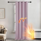 Deconovo Blackout Curtain Eyelet Panel Light Purple W55 x L95 Noise Reduction