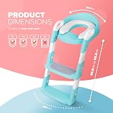 KIDOOLA Adjustable Potty Ladder Seat with Steps Handle Teal view 2