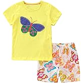 Bumeex Toddler Girls Summer Outfit Cotton Top and Shorts Clothing Set