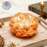 Konrisa Large Peony Resin Casting Mold for Candles Making, Silicone Candle Molds Aromatherapy Candles Handmade Wax Home Decoration