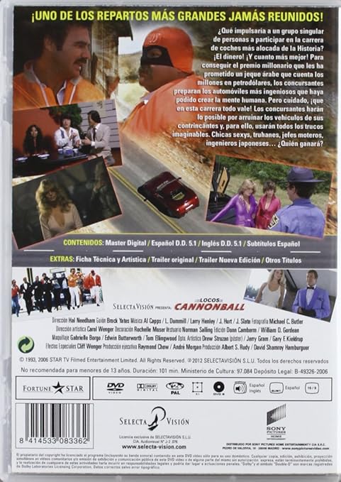 Amazon Com Los Locos De Cannonball Import Movie European Format Zone 2 2012 Burt Reynolds Roger Moore Hal Ne Movies Tv