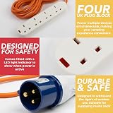 GADLANE Camping Electric Hook Up Cable 10M 4 Gang 16A 240V High Visibility view 4