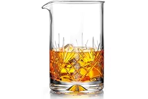 MOFADO. Crystal Cocktail Mixing Glass - Premium 24oz 710ml - Solid & Stable Thick Bottom Glass Beaker - Professional Quality 