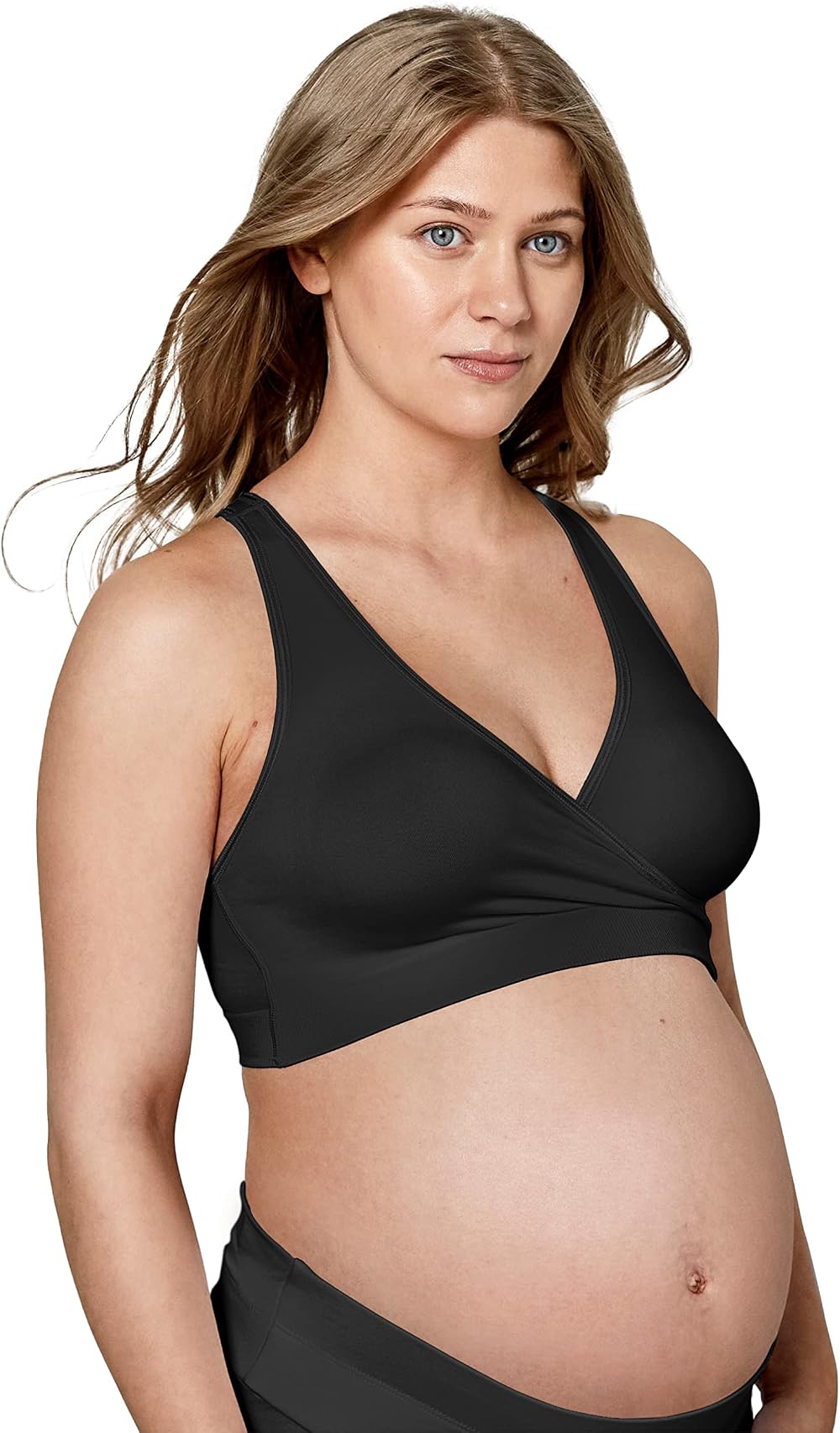 Medela Keep Cool Sleep Seamless Maternity Nursing Bra Black Full-Back Breathing