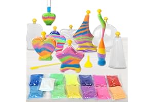 Kraftic Sand Art for Kids, Arts and Crafts Activity Kit -1 Pack of 10 DIY Sand Art Bottles, 13 Sand Craft Bags, Art Kit for Kids