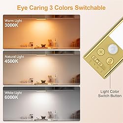 Gritin 10.2inch Under Cabinet Lighting Rechargeable