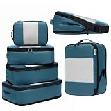 6-Pack Large Compression Packing Cubes for Travel - Lightweight Compression Packing Cube Set, Water-Resistant Luggage Organizer Bags & Suitcase Organizers, Travel Cubes for Carry-On, Checked Luggage
