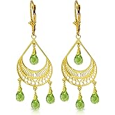 Galaxy Gold GG 14k Yellow Gold Peridot Chandelier Earrings