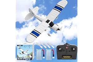28°C 28℃ RC Plane Ready to Fly for Beginners, 2.4Ghz 2-CH Remote Control Airplane RTF for Kids & Adults, Easy to Fly RC Airplane for Kids & Beginners with Gyro Stabilization System & 2 Batteries（Blue）