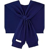 WaJuemy Women's Sweater Shawl Wraps Sleeves Knitted Collar Sweater Scarf Top Casual Lightweight Shoulder Cape Accessories