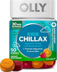 OLLY Kids Chillax, for a Calm and Relaxed Mood,* Magnesium - 50 Count | Kids Support, A blend of Magnesium, L-Theanine & Lemo