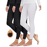 ZUTY 3 Pack Thermal Long Johns Fleece Lined Leggings for Women Underwear Tights Warm Winter Base Layer Pants