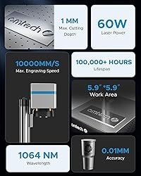OMTech 60W MOPA Fiber Laser Engraver with