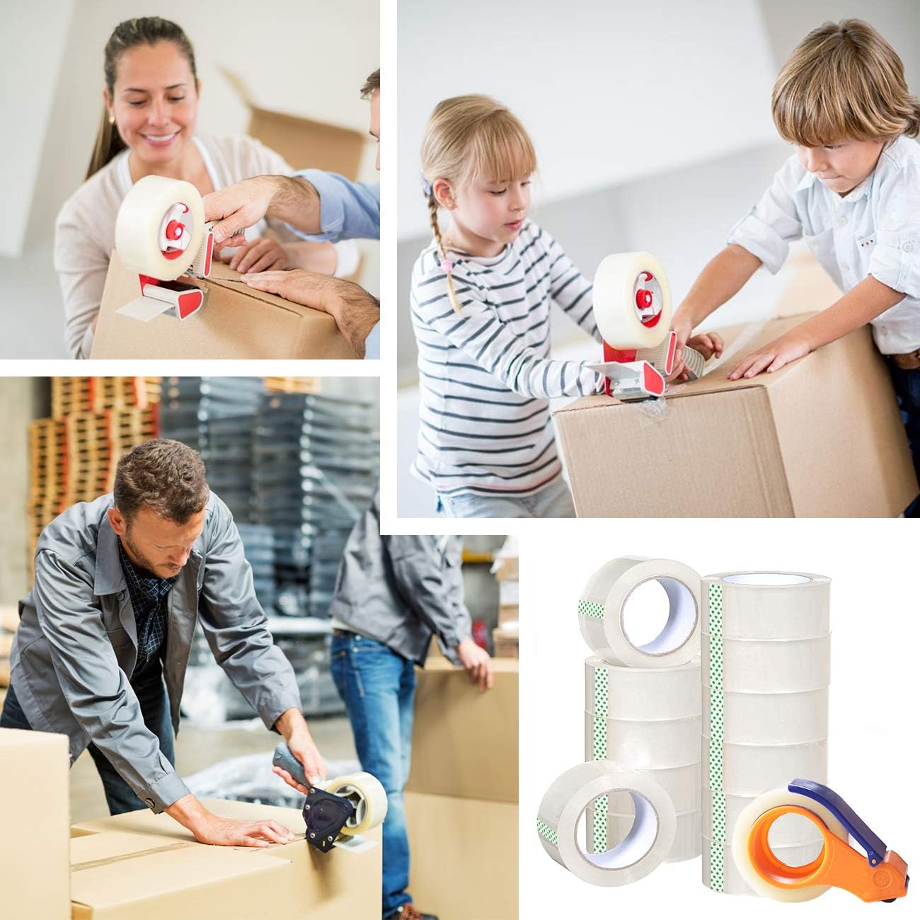 Printholic Packing Tape-110 Yards Per Roll (12 Rolls) 1.88 Inch with Wide Stronger and Thicker, Clear Packing Tape for Moving Packaging Shipping, Office or shiping-Storage-Tape-Packing-Refill-Shipping : Office Products