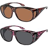 Fit Over Wrap Sunglasses Polarized Lens Wear Over Eyeglasses 100% UV Protection for Men and Women
