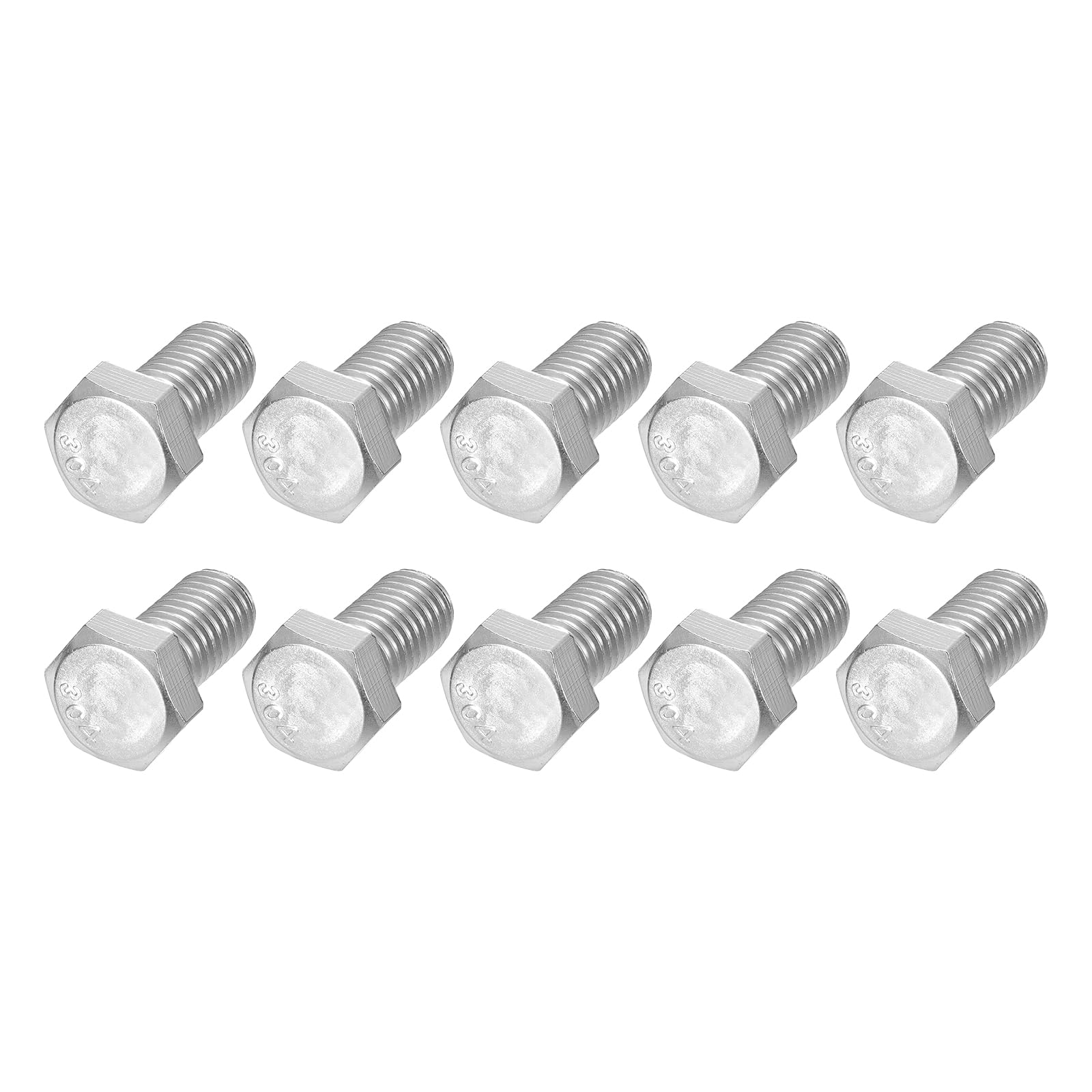 METALLIXITY Hex Head Bolts (1/2-13 x 1") 20Pcs, 304 Stainless Steel 18-8, Fully Threaded, External Hex Drive, Plain Finish, Hex Head Screw Bolt, Silver — image 1