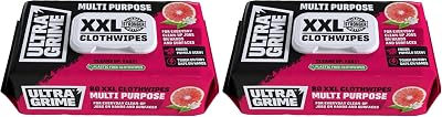 UltraGrime Family XXL Biodegradable 80 Clothwipes Pomelo Scented Pack of 2