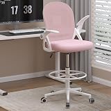 nasPaluro Drafting Chair Tall Ergonomic Office Chair Pink Flip-Up Arms view 8
