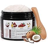 Shining Buddy Coconut Body Scrub Exfoliator with Natural Ingredients Exfoliating Body Scrub for Women，Pure Oils and Dead Sea Salt Minerals，Moisturizing and Nourishing Skin(16.9oz)