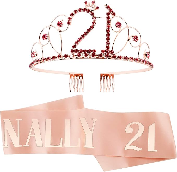 Birthday Crown,CIEHER Tiaras and Crowns for Women Girls,21st Birthday ...