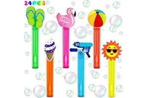 uoyoi Pool Party Favors,24Pcs Summer Bubble Wands for Kids,Beach Bubble Wand for Pool Birthday Party Supplies,Classroom Prizes Pinata Goodie Bag Stuffers Gift