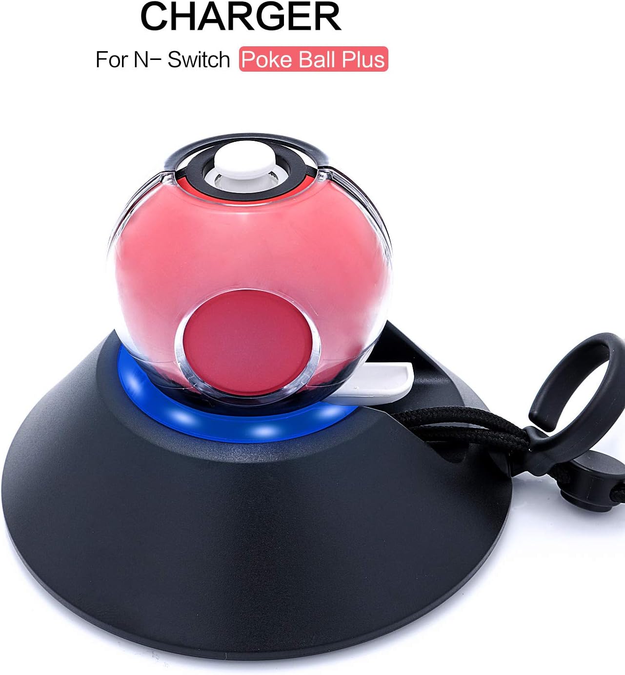 Charger Stand for Poke Ball Plus, Charging Dock for Nintendo Switch Pokemon Lets Go Pikachu Lets Go Eevee Poke Ball Plus Controller with LED Indicator