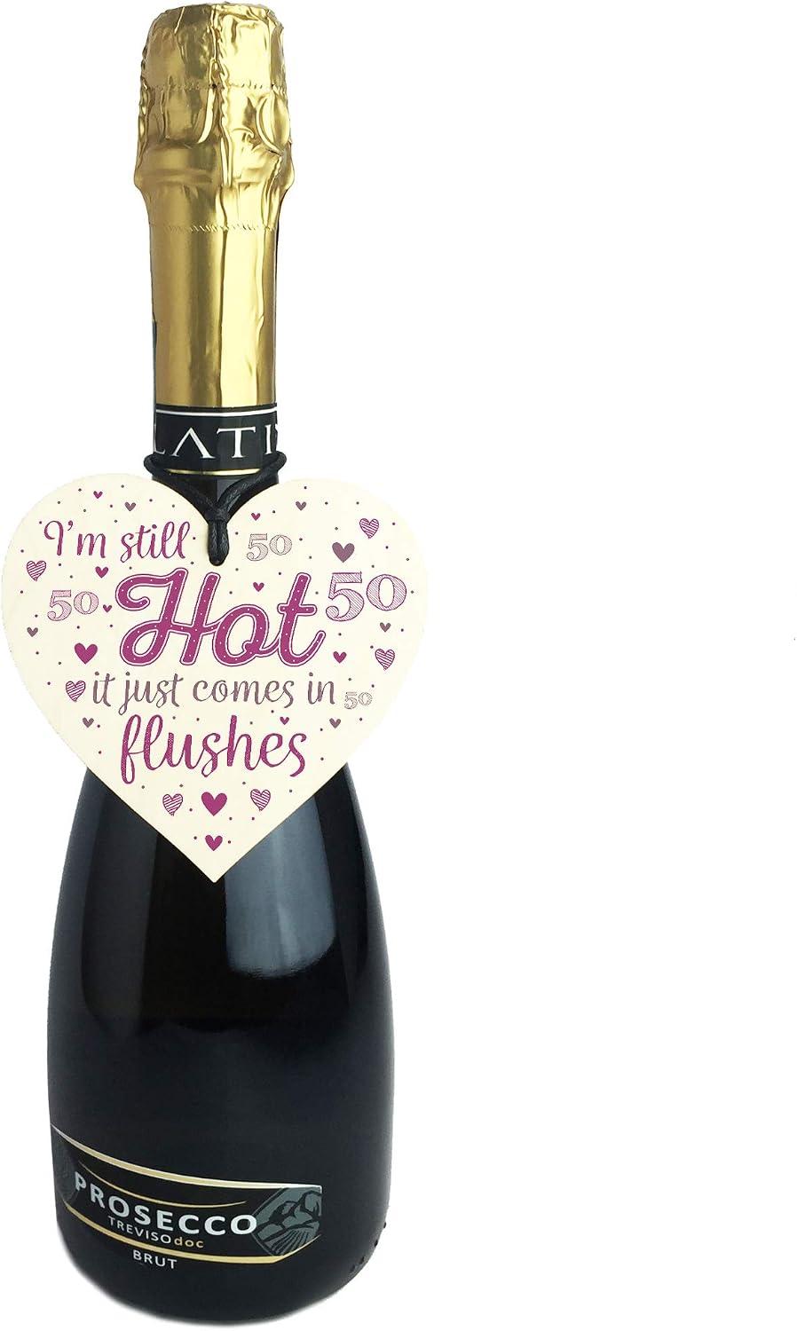 RED OCEAN Funny 50th Birthday Gifts For Women 50 Fifty Party Wooden Heart Card Friendship Gift For Her - Image 4