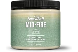 Speedball Mid-Fire Glaze, Storied Sage, 16 Ounce Jar for Pottery and Ceramics