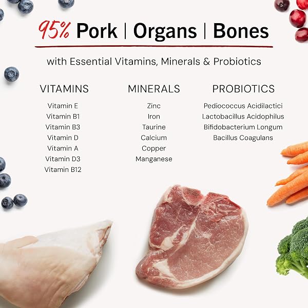 STELLA & CHEWY’S FREEZE-DRIED RAW PORK MEAL MIXERS- DOG FOOD TOPPER AND MIXER – MADE WITH 95% FARM-RAISED PORK, ORGANS & BONE – PERFECT FOR PICKY EATERS – GRAIN-FREE – 3.5 OZ