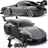 PIWIJOY RC Drift Car, 1:24 Scale Remote Control Vehicle with LED Lights,Drifting Tires＆Two Batteries, Racing Sports Toy Idea Gift for Adults Boys Girls and Kids