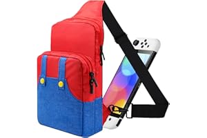 Vadaxx Cute Travel Bag for Nintendo Switch/2/Lite/OLED, Small Sling Portable Waterproof Backpack Carrying Crossbody Shoulder Chest Gaming Bag Case for NS SD Console Dock Joy-Cons Accessories Storage