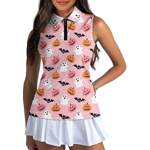 Esyehaduy Sleeveless Golf Polo Shirt for Women Shirt Tank Tees Blouse Stretch Polo Neck Pickleball Shirts for Workout