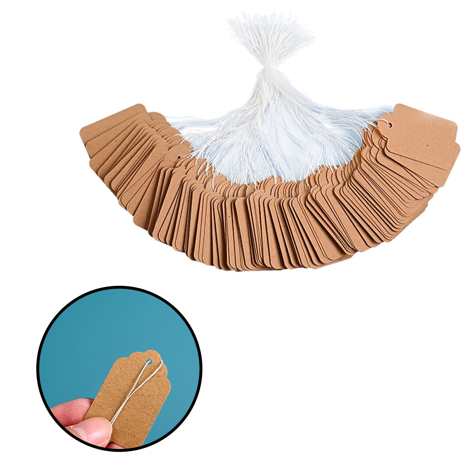 SWYSGS Pack of 200 Gift Tags Kraft Paper Tags Labels with Jute String for Handmade Wedding Gift Christmas Brown