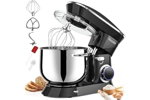 9.5 Qt Stand Mixer, 10-Speed Tilt-Head Food Mixer, Vezzio 660W Kitchen Electric Mixer with Stainless Steel Bowl, Dishwasher-S