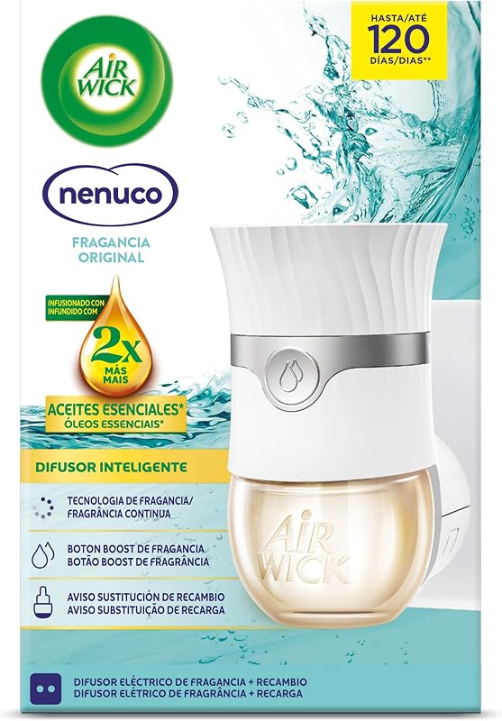 Eléctrico Aparato y recambio de ambientador automático eléctrico, esencia para casa con aroma a Nenuco - 1 Aparato y 1 Recambio, Embalaje puede variar