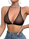 SOLY HUX Women's Sheer Mesh Through Bra Sheer